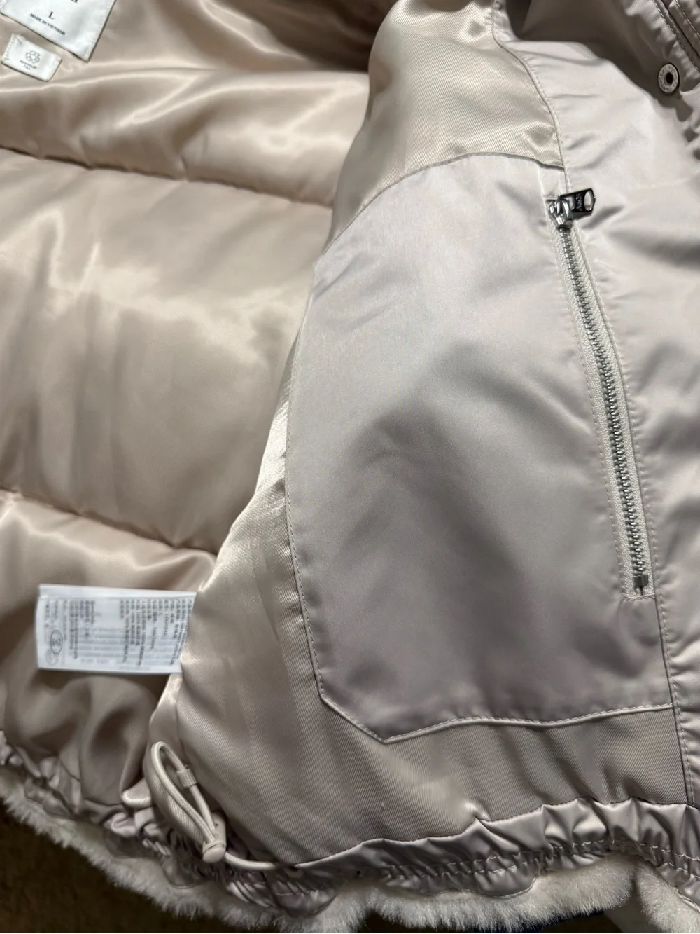 Abercrombie & Fitch Light Cream Faux Fur-Lined Jacket - Picture 8 of 11